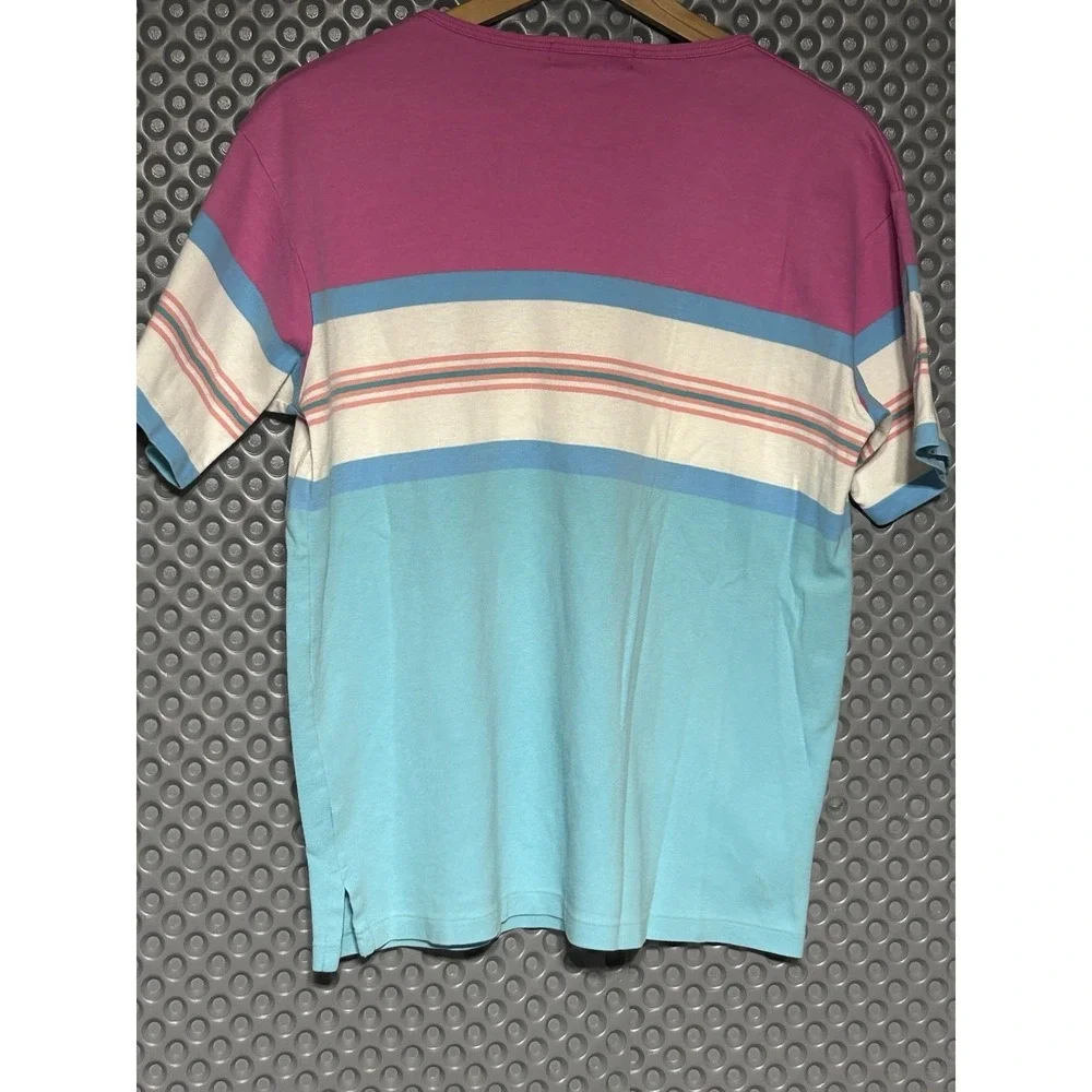 Polo Ralph Lauren Men's L Vintage 90S Striped Cotton T-Shirt MADE IN USA RARE